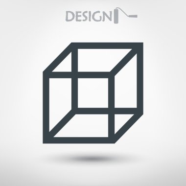 3D küp logo tasarım simgesi