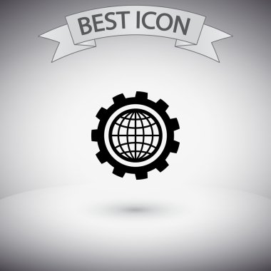 Küre simgesi düz tasarım