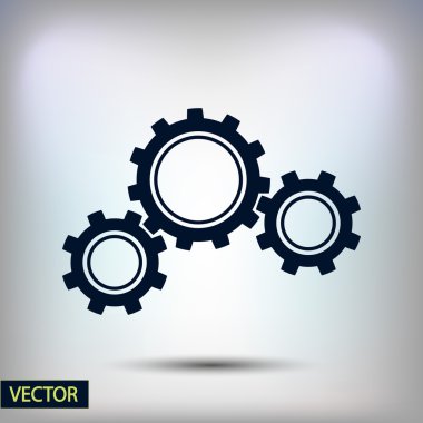 dişli simgesi. Düz tasarım biçimi