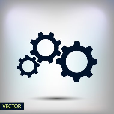 dişli simgesi. Düz tasarım biçimi