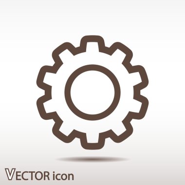 dişli simgesi. Düz tasarım biçimi