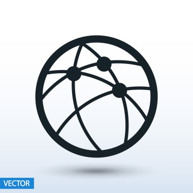 Küresel teknoloji ya da sosyal ağ simgesini