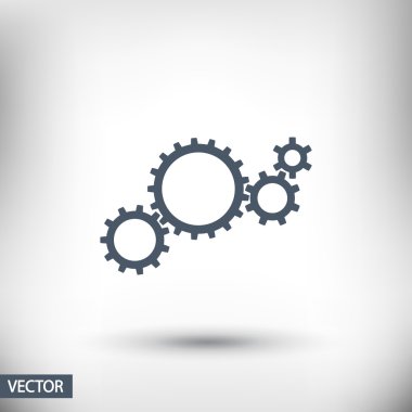 dişli simgesi. Düz tasarım biçimi