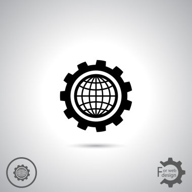 Küre simgesi düz tasarım