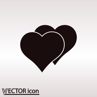 Kalp simgesi düz tasarım