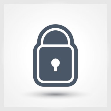 Kilit simgesi. Düz tasarım stili