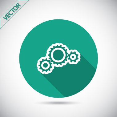 dişli simgesi. Düz tasarım biçimi