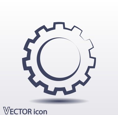 dişli simgesi. Düz tasarım biçimi