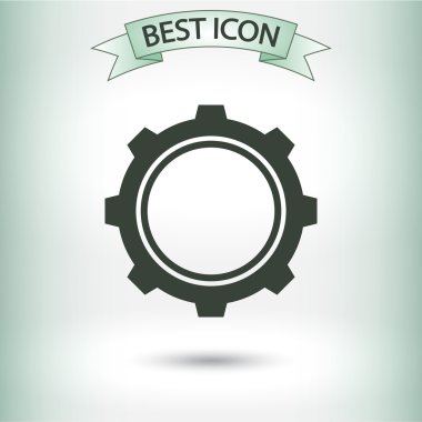 dişli simgesi. Düz tasarım biçimi