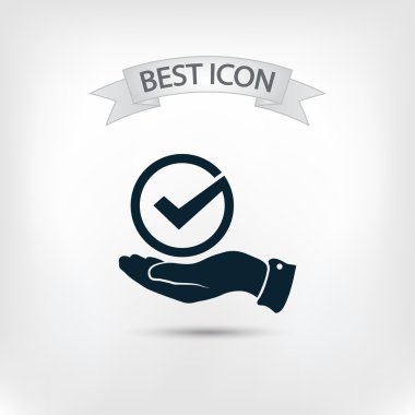 simge onaylayın. düz tasarım stil