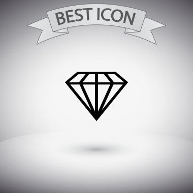 Elmas simgesi düz tasarım
