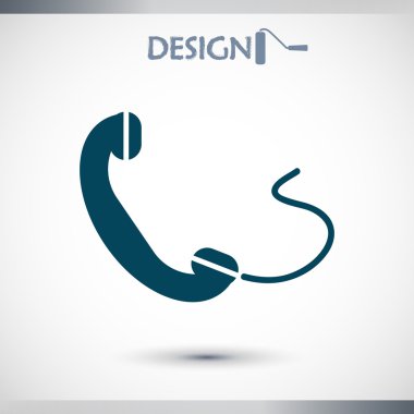 telefon, düz simgesi