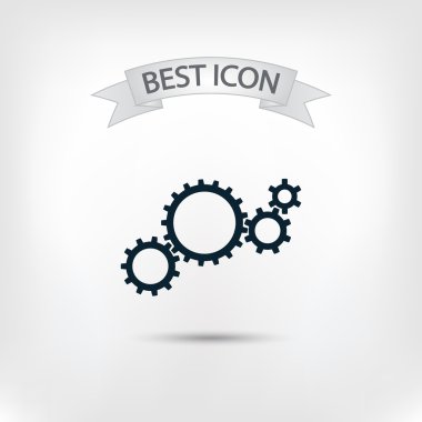 dişli simgesi. Düz tasarım biçimi