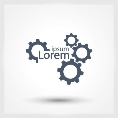 dişli simgesi. Düz tasarım biçimi