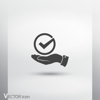 simge onaylayın. düz tasarım stil