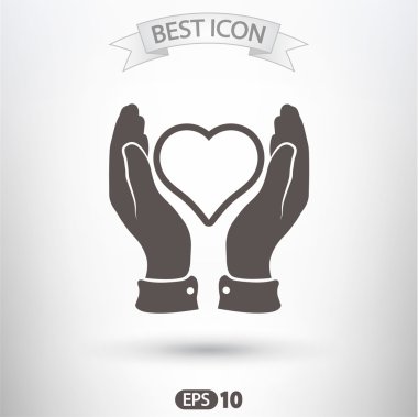 Ellerin simgesinde kalp