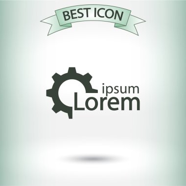 dişli simgesi. Düz tasarım biçimi