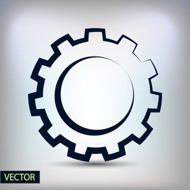 dişli simgesi. Düz tasarım biçimi