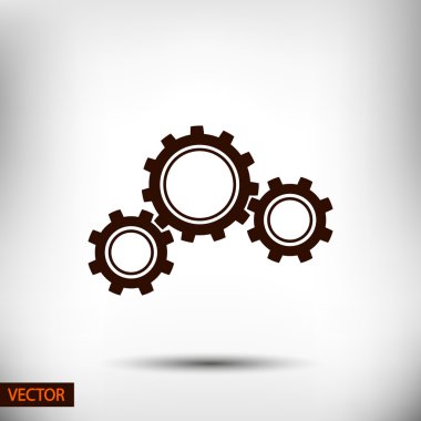 dişli simgesi. Düz tasarım biçimi