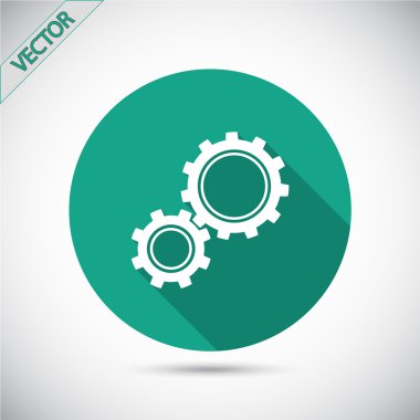 dişli simgesi. Düz tasarım biçimi