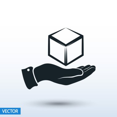 3D küp logo tasarım simgesi