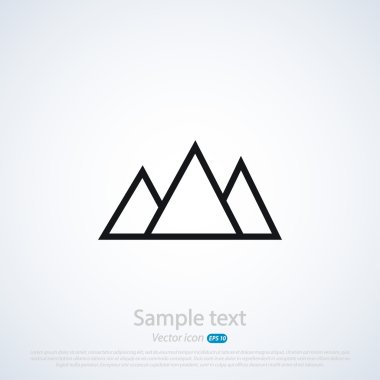 Dağ simgesini düz tasarım stili