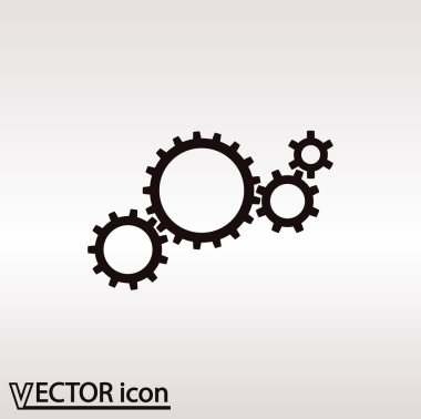 dişli simgesi. Düz tasarım biçimi