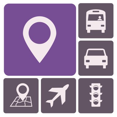 Set ulaşım simgeler