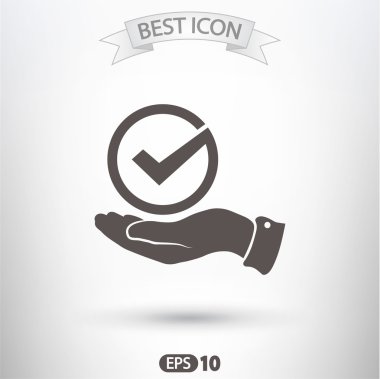 simge onaylayın. düz tasarım stil