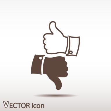 başparmak yukarı ve aşağı simgeler