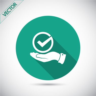 simge onaylayın. düz tasarım stil