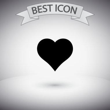 Kalp simgesi. Düz tasarım stili