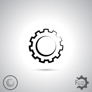 dişli simgesi. Düz tasarım biçimi