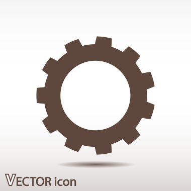 dişli simgesi. Düz tasarım biçimi