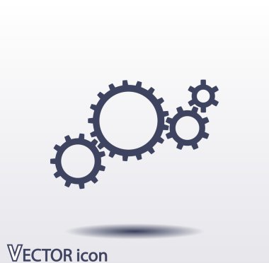 dişli simgesi. Düz tasarım biçimi