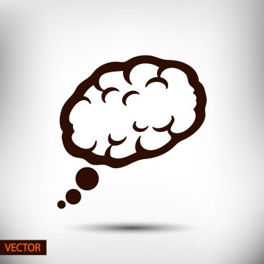 Beyin simge düz tasarım stil
