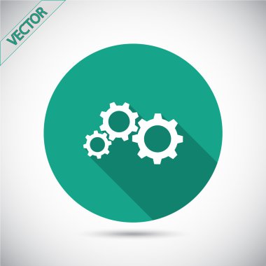 dişli simgesi. Düz tasarım biçimi