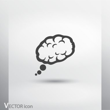 Beyin simge düz tasarım stil