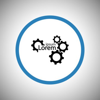 dişli simgesi. Düz tasarım biçimi