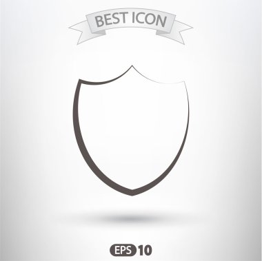 Kalkan simgesi. düz tasarım biçimi