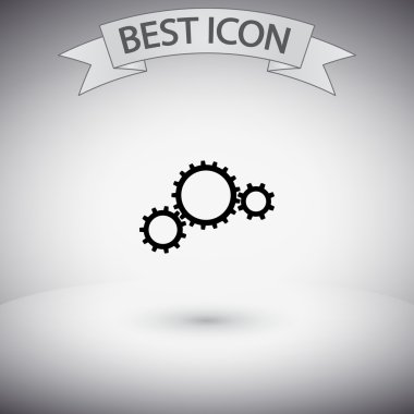 dişli simgesi. Düz tasarım biçimi