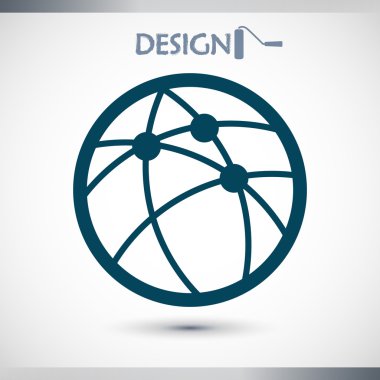 Küresel teknoloji ya da sosyal ağ simgesini