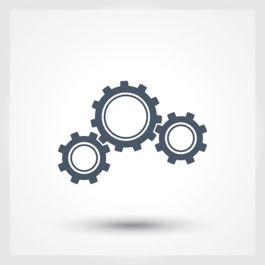 dişli simgesi. Düz tasarım biçimi