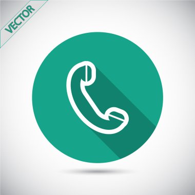 telefon, düz simgesi