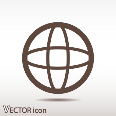 Küre simgesi düz tasarım