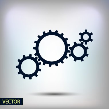 dişli simgesi. Düz tasarım biçimi