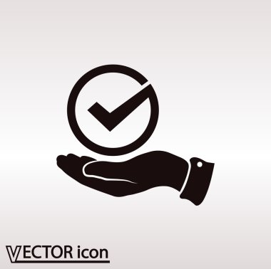 simge onaylayın. düz tasarım stil