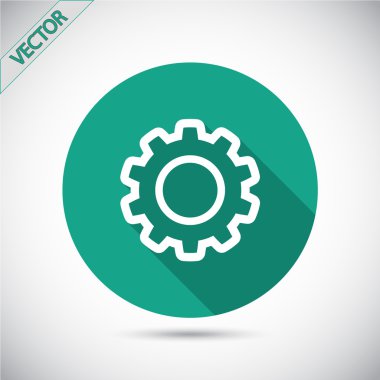 dişli simgesi. Düz tasarım biçimi