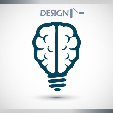 Beyin simge düz tasarım stil