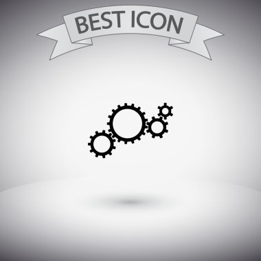 dişli simgesi. Düz tasarım biçimi